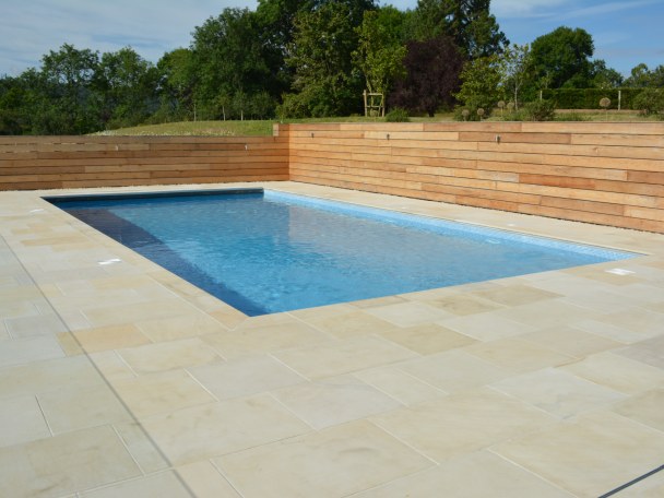 Swimming Pool Coping - Featherstone used with matching paving