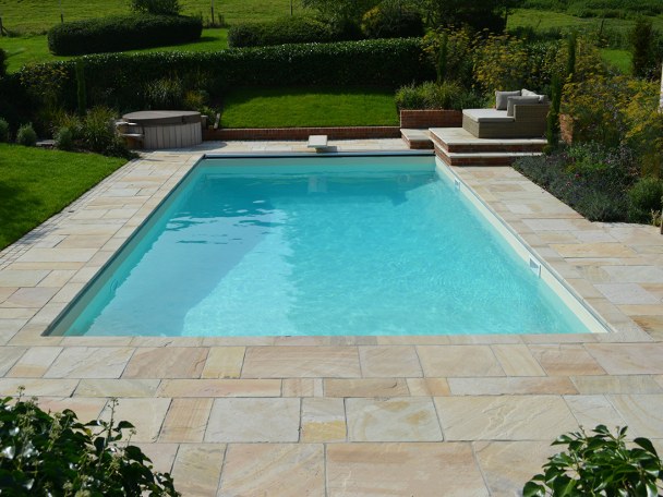 Swimming Pool Coping - Featherstone used with matching paving