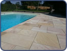 Deco Pool Coping in buff with matching Atlantic paving